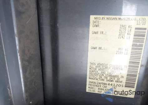 2011 Nissan Altima 2.5 S from USA, damaged, VIN 1N4AL2AP9BN441205